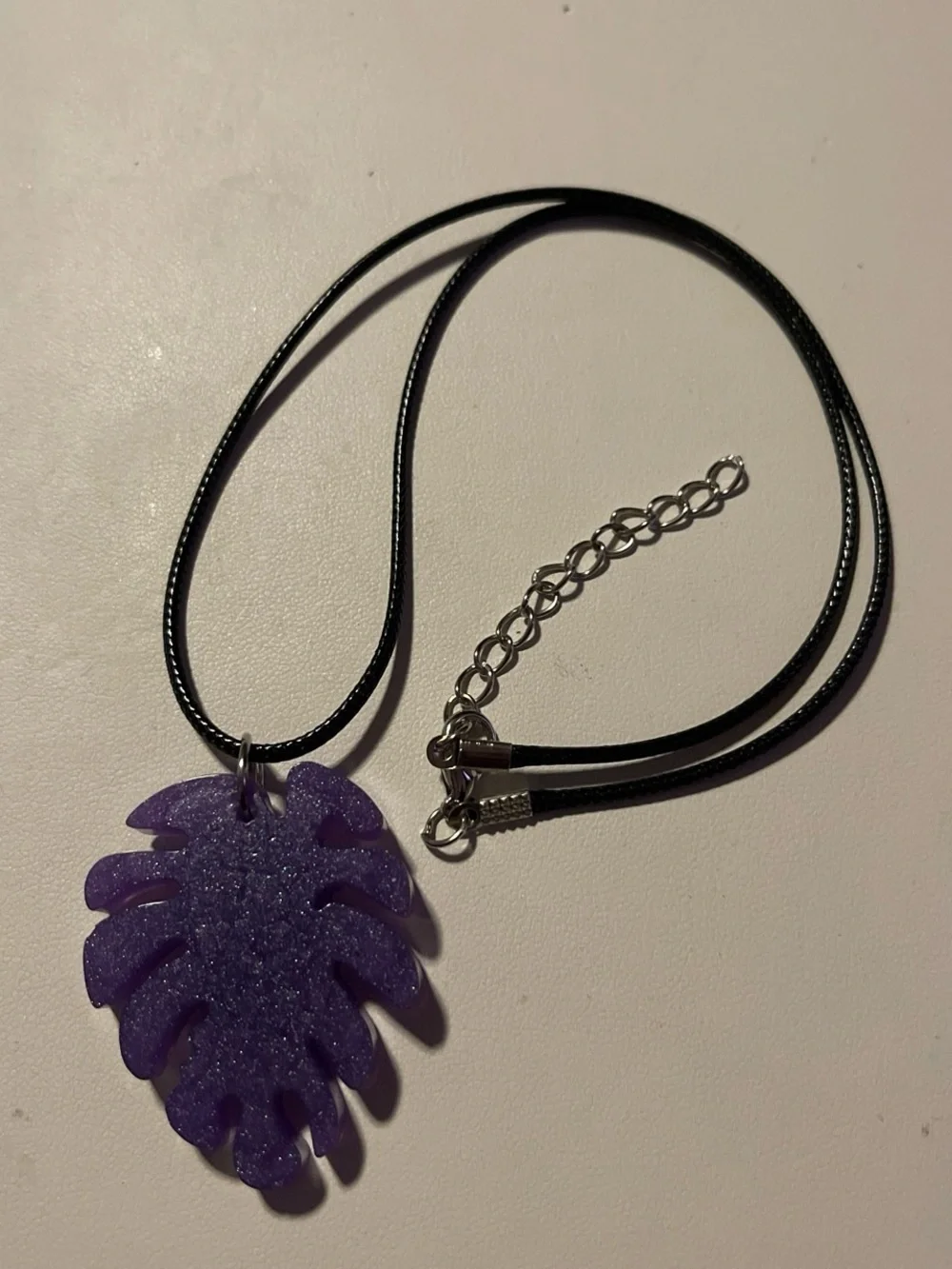 Purple Leaf Pendant Necklace - Women's Jewelry